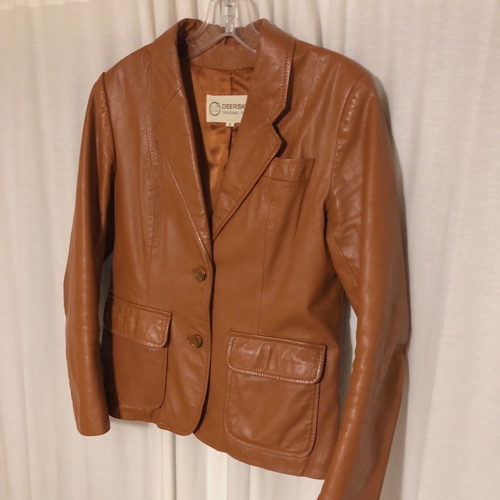 Deerskin Trading Post Vintage Leather Blazer